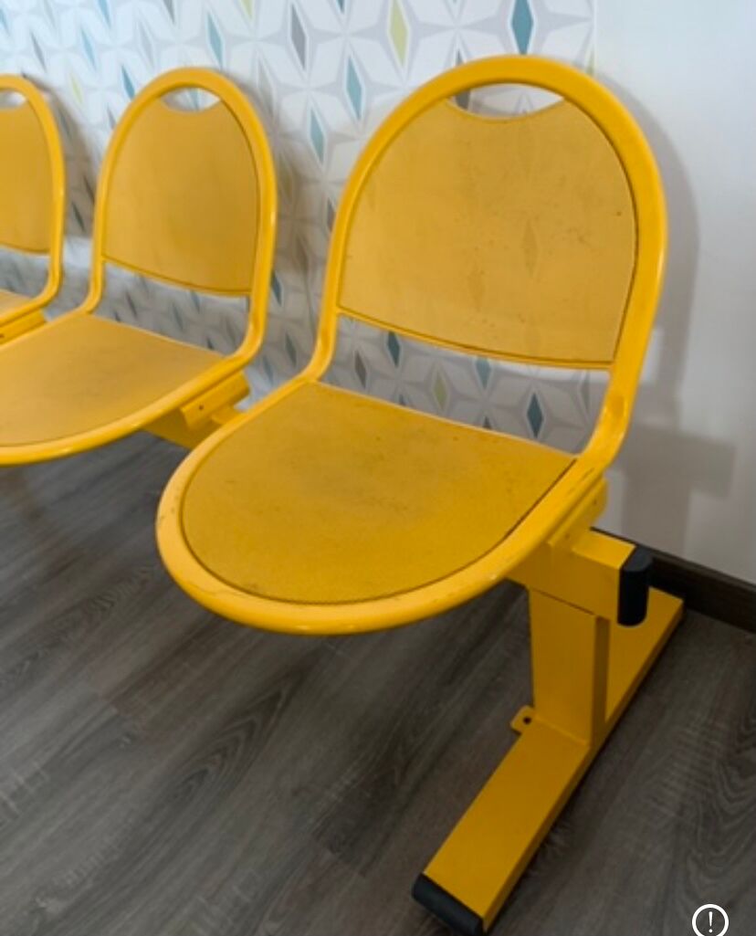 Yellow metal bench
