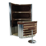 Modern suede bar from the mid-20th century by Willy Rizzo, Italy, 1970.