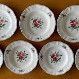 7 large antique deep plates in Sarreguemines earthenware