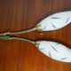 Pair of double opaline and brass wall lights from the 1960s-1970s.