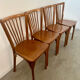 Lot de 4 anciennes chaises de bistrot baumann vintage en bois