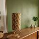 tripod table lamp wood printed flowers | boho scandi