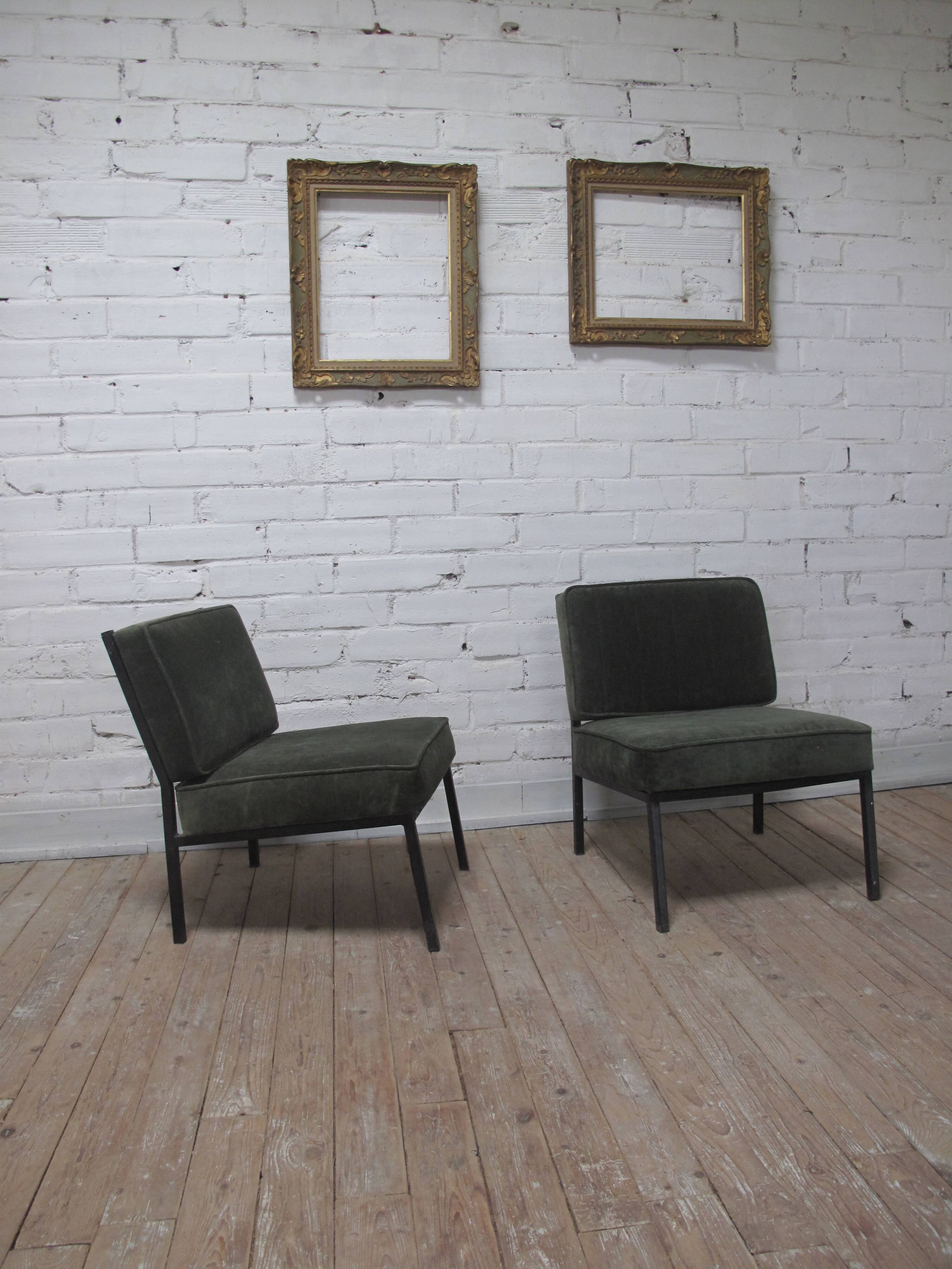 Green velvet armchair