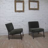 Green velvet armchair