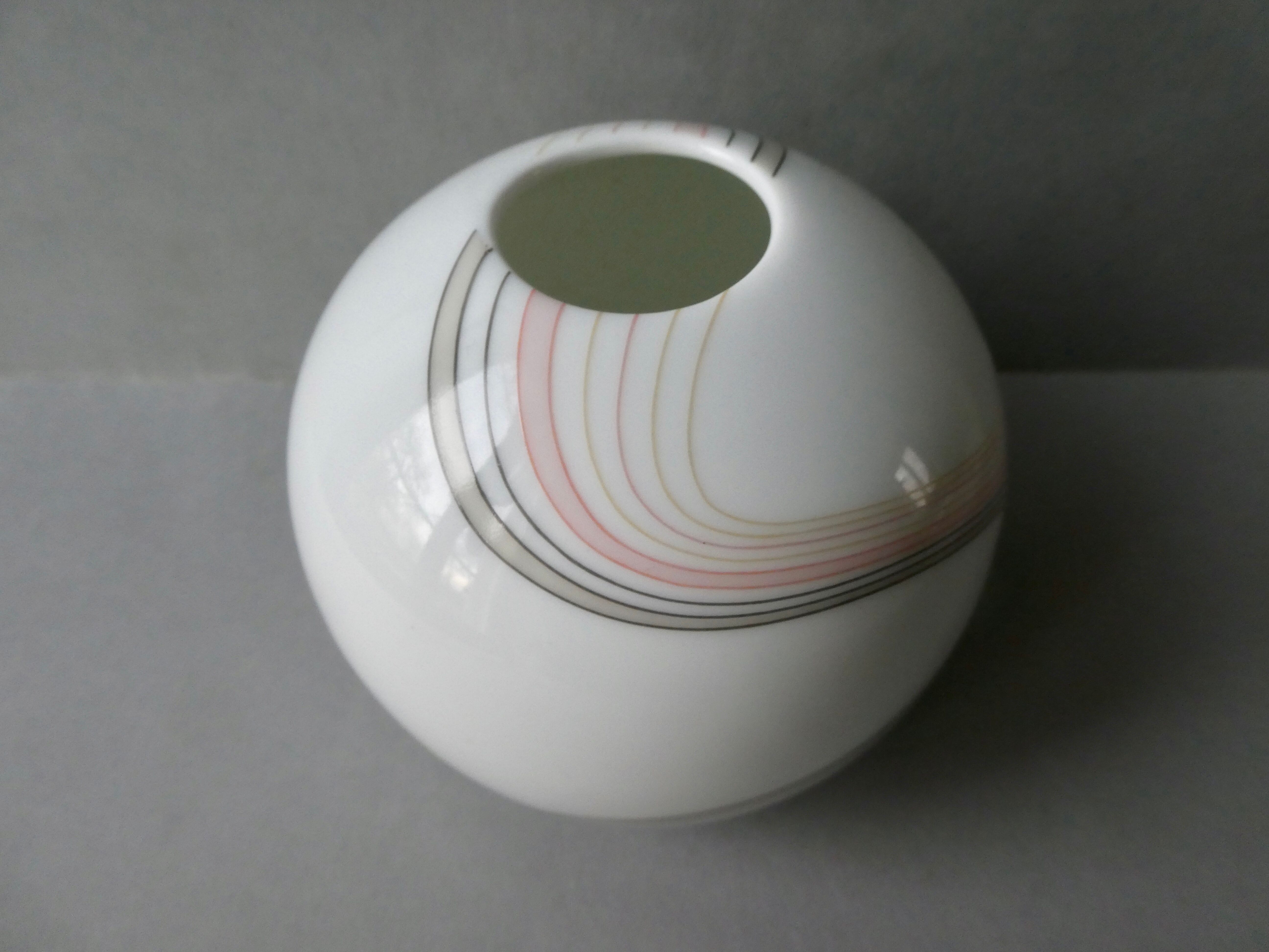 Opaline ball vase, 80s