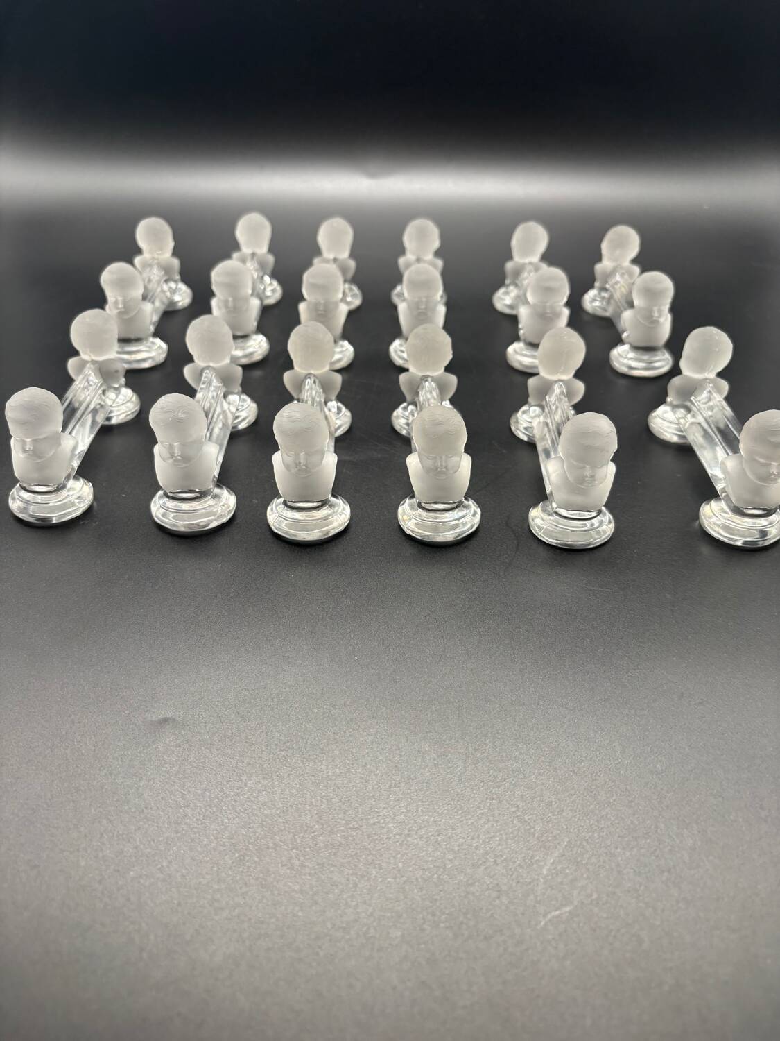 12 Baccarat crystal knife holders, Houdon model, 19th century.