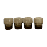 Set of 4 Mobil 70 smoked glasses