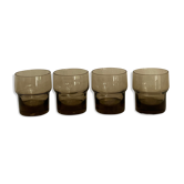 Set of 4 Mobil 70 smoked glasses