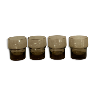 Set of 4 Mobil 70 smoked glasses