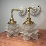Paire d’appliques murales tulipes fleurs