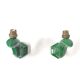 Art deco wall lamps in green ceramic