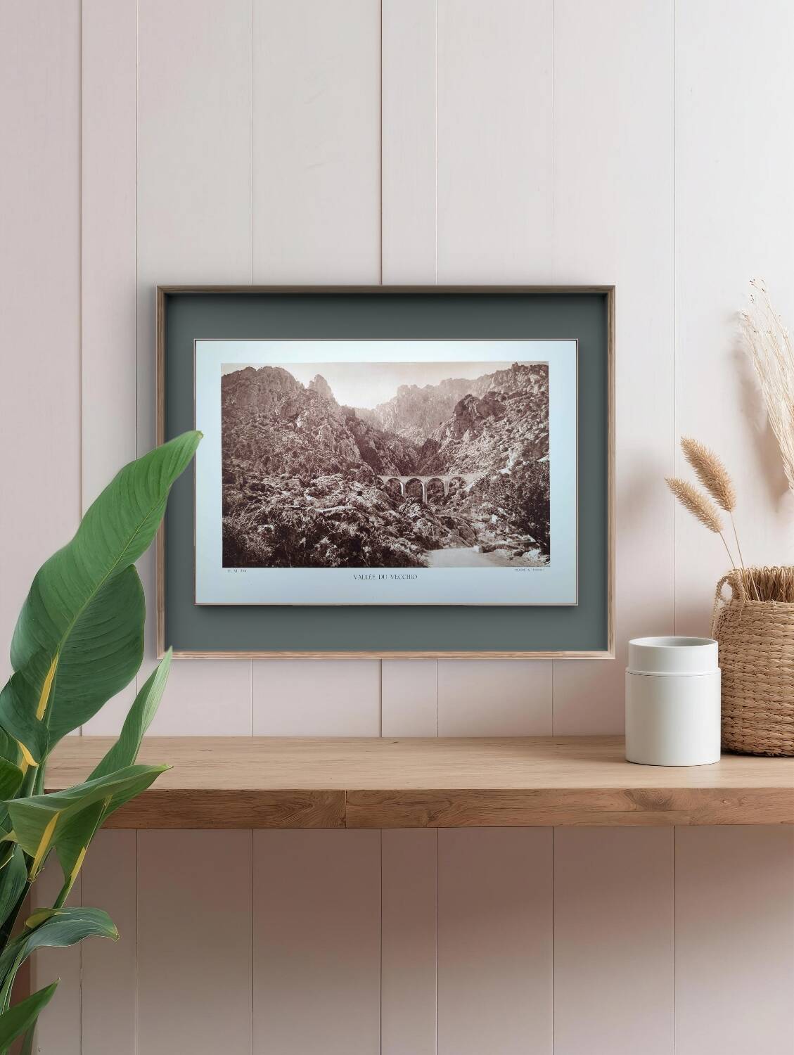 Vecchio Valley, vintage Corsica, photo plate printed in 1935.