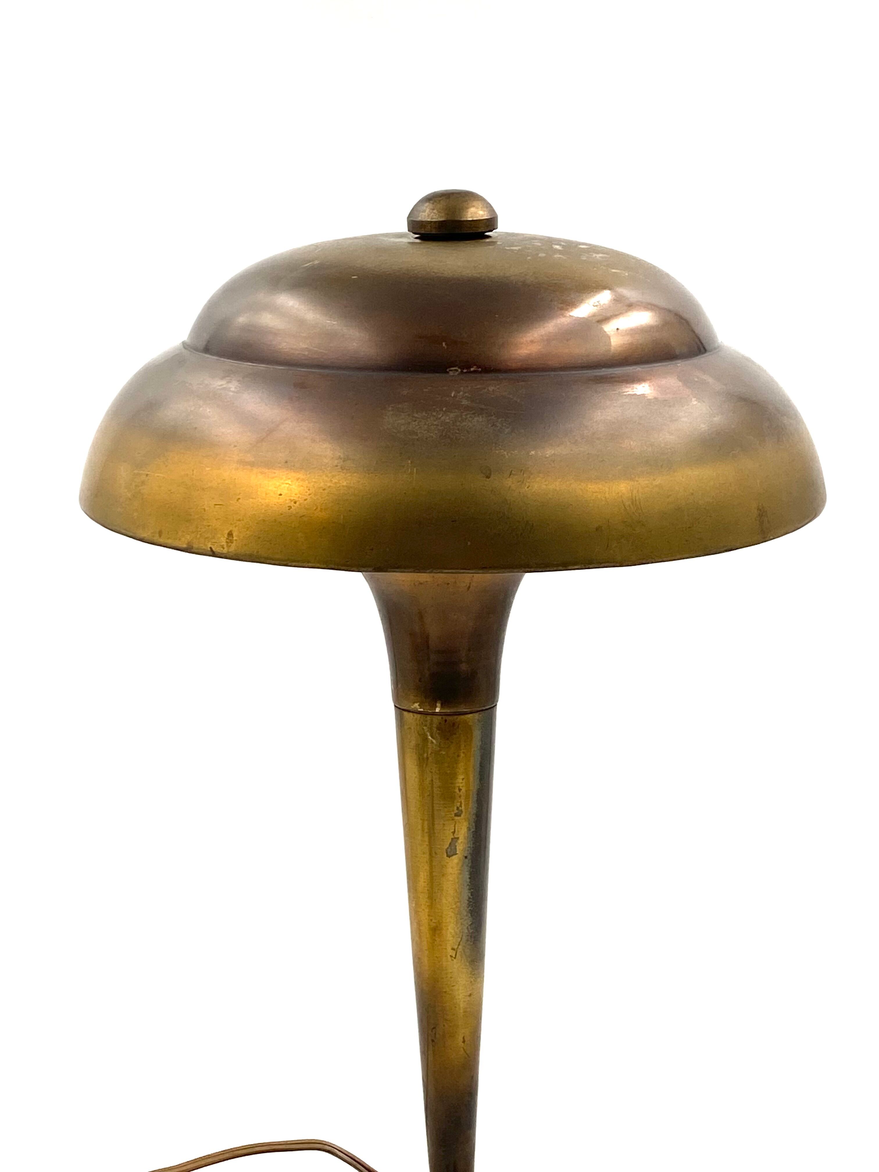 Mid-century brass table lamp, France ca. 1940
