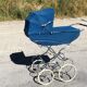 Vintage Landau Aubert duck blue velvet - 70s
