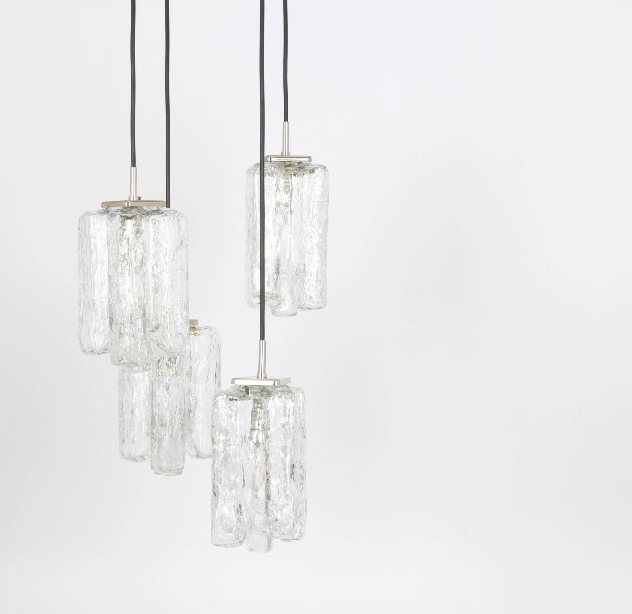 Superb cascading chandelier designed in Murano glass by Kalmar, Austria, 1970s.