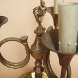 American table lamp 3 brass lights, 1950