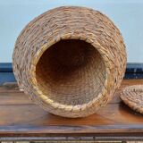 Woven wicker basket