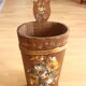 Handmade handpainted wooden umbrella stand - Vintage