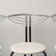Set of 6 vintage chairs in chromed metal and white fabric, 1980s modernism