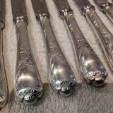 12 silver-plated dessert knives by Christofle Marly, 19.7cm