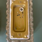 Two Limburg wall lamps in amber glass, circa 1960