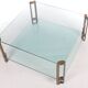 Peter Ghyczy T24D coffee table with brass legs and glass top