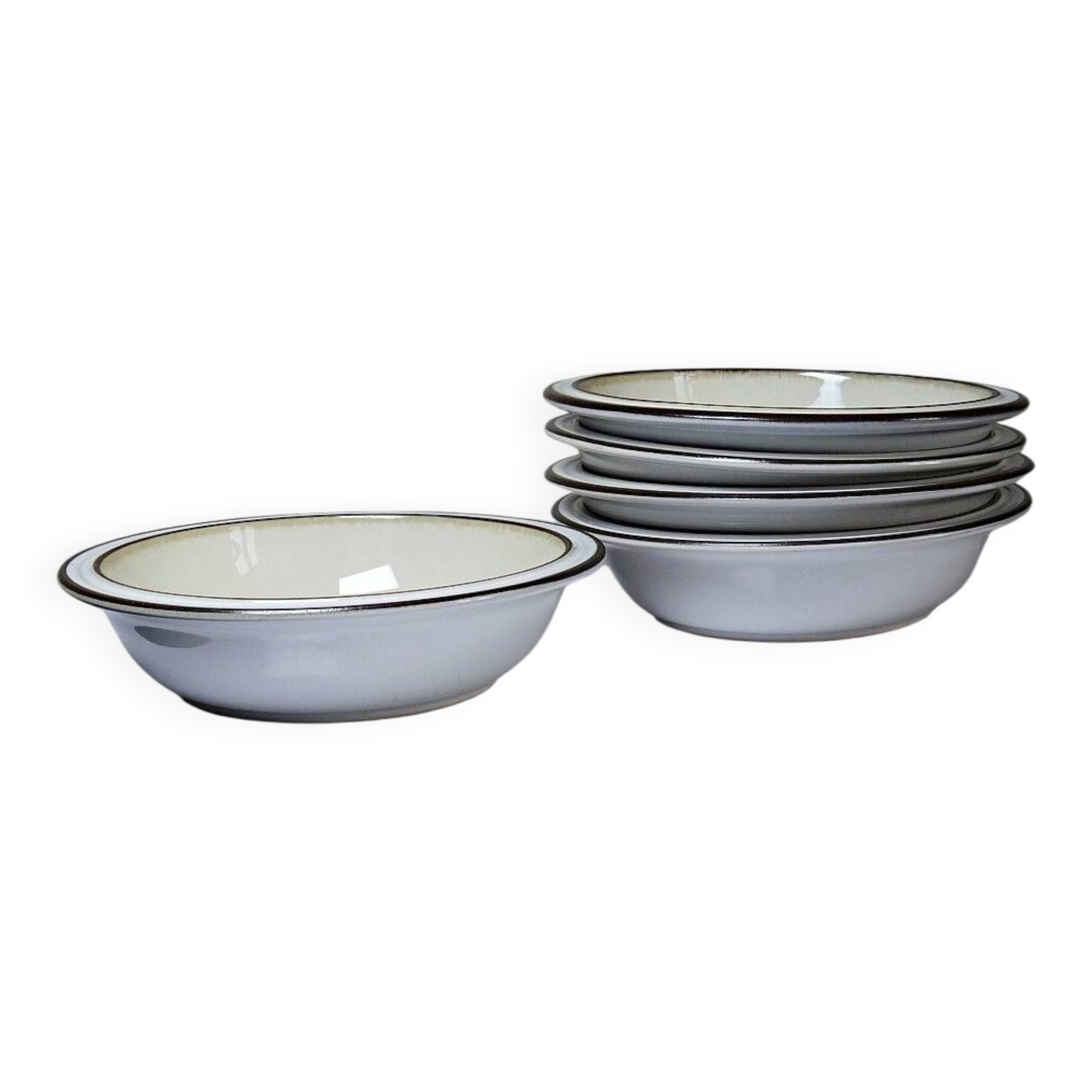 8 bowls/deep plates Denby England in stoneware vintage 80s-90s