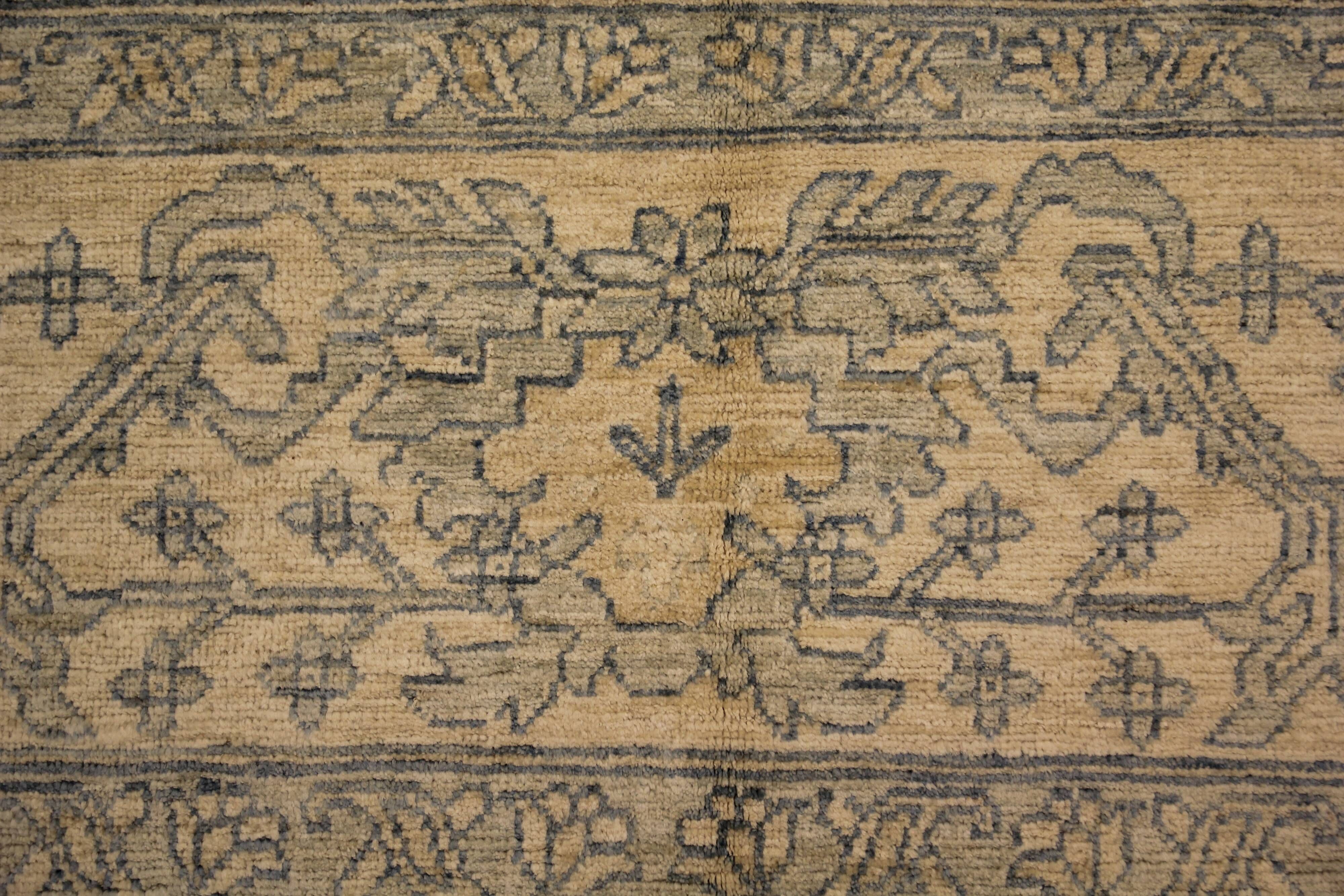 Handknotted Light Blue Rug Cream Oversize Floral Zeigler Carpet Home Interi