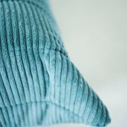 Togo set of armchair and pouf in light blue corduroy