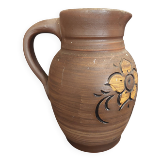 German ceramic pitcher handmade from the 1960s.