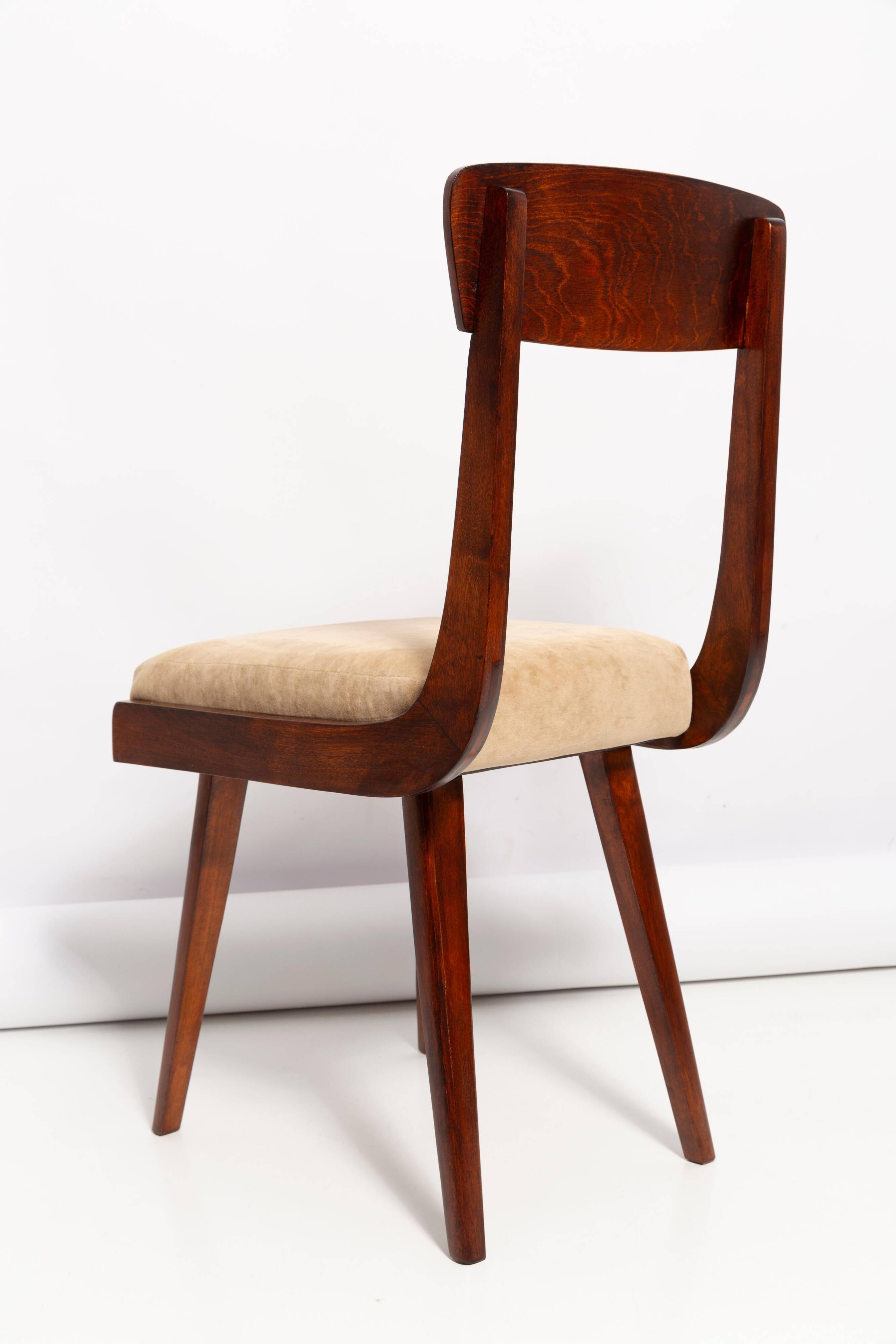 Mid-Century Gazelle beige chair in wood, Europe, 1960s