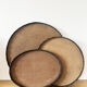 Set of 3 large vintage patinated wooden trays