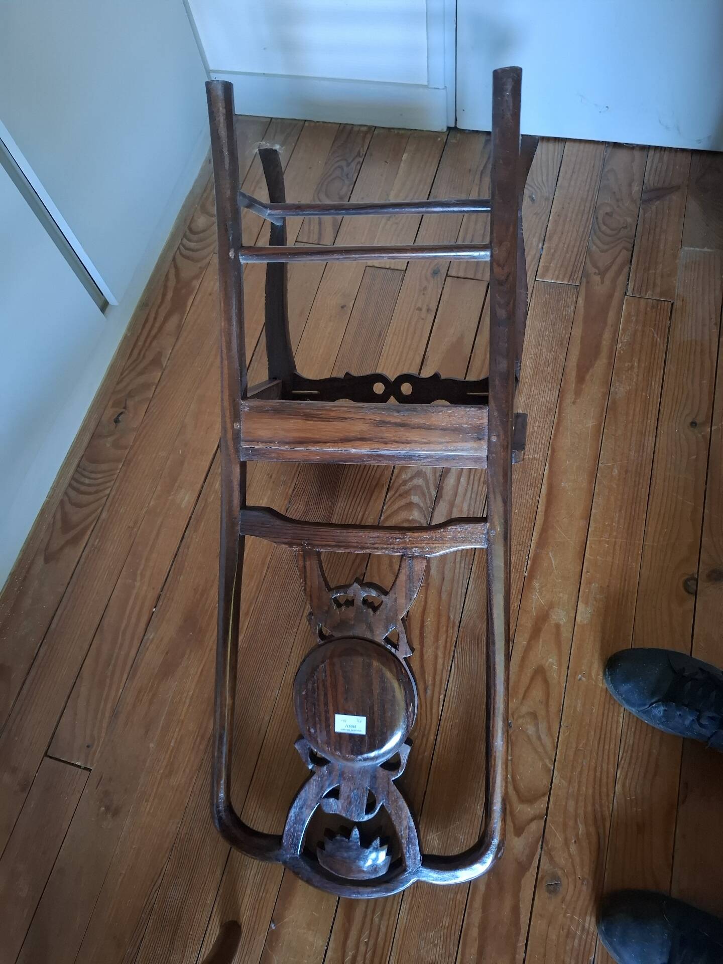 Sculpted chairs in solid wood