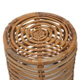 Cylindrical pouf in curved rattan by Castano, 1960s