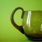 Carafe and set of smoked glasses
