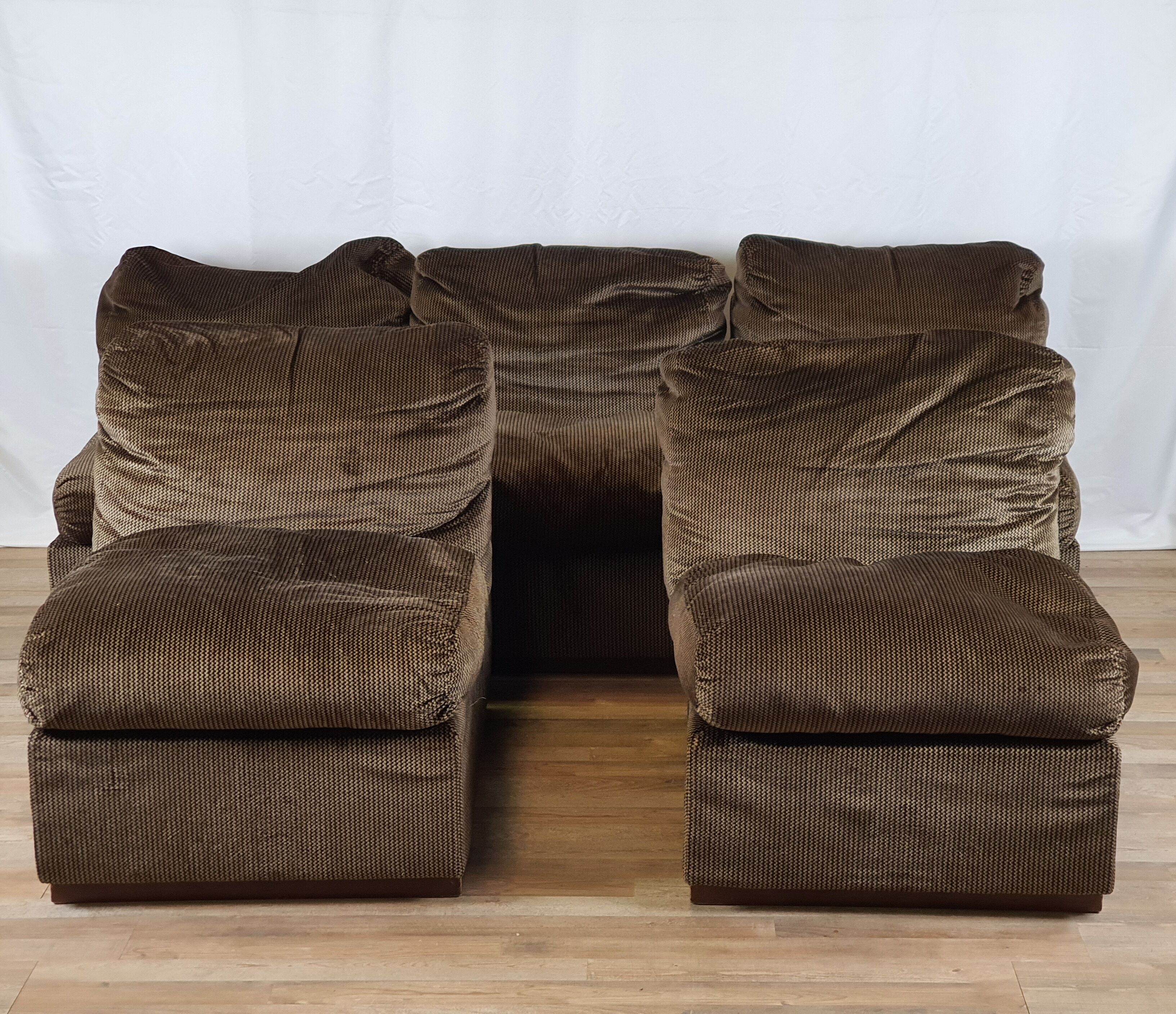 Canapé modulable 5 places en tissu