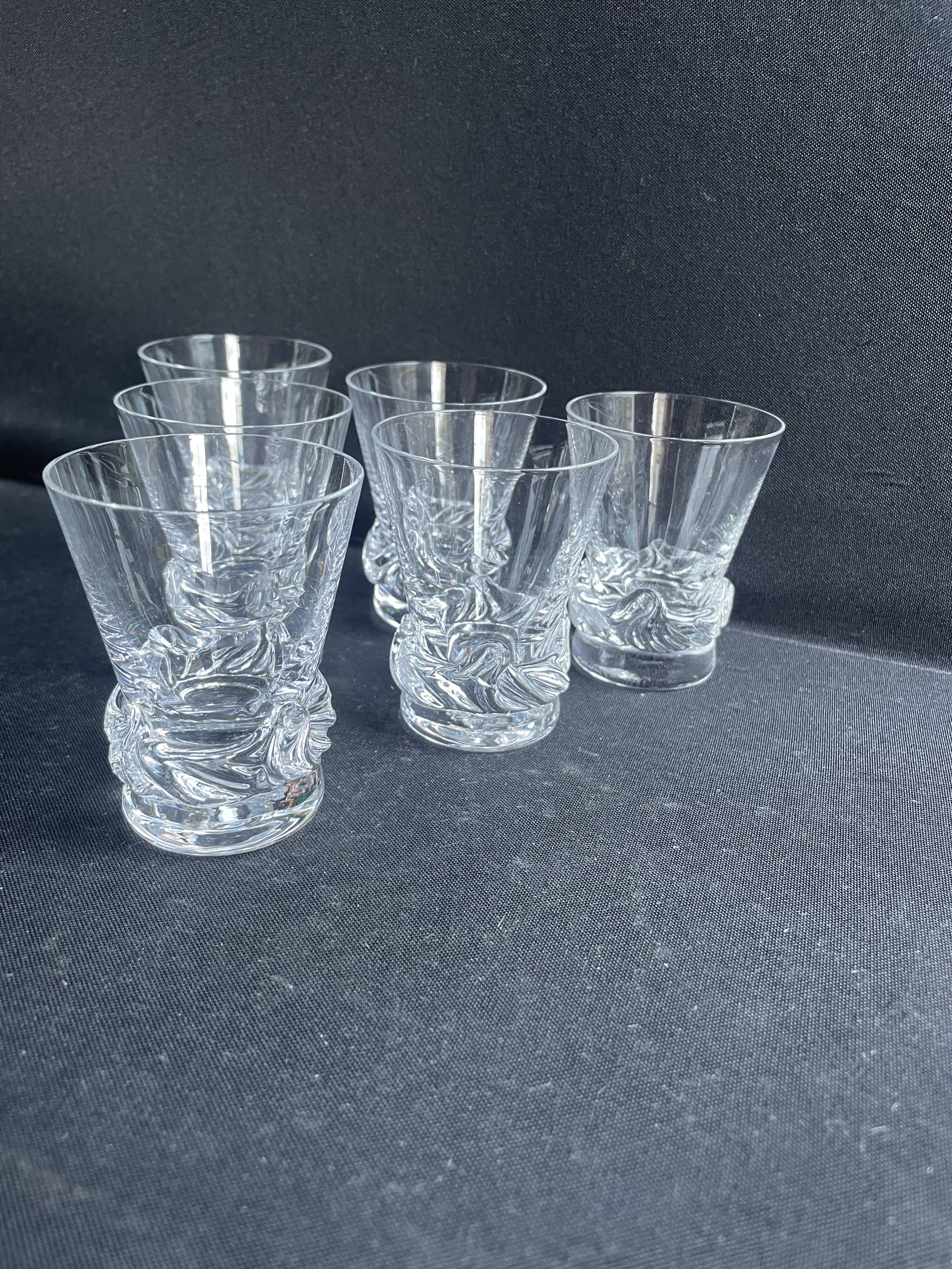 6 Daum Sorcy signed wine glasses