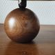Pair of solid wood ball lamps 1980