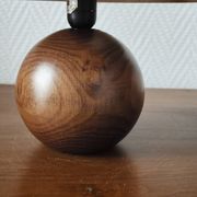 Pair of solid wood ball lamps 1980