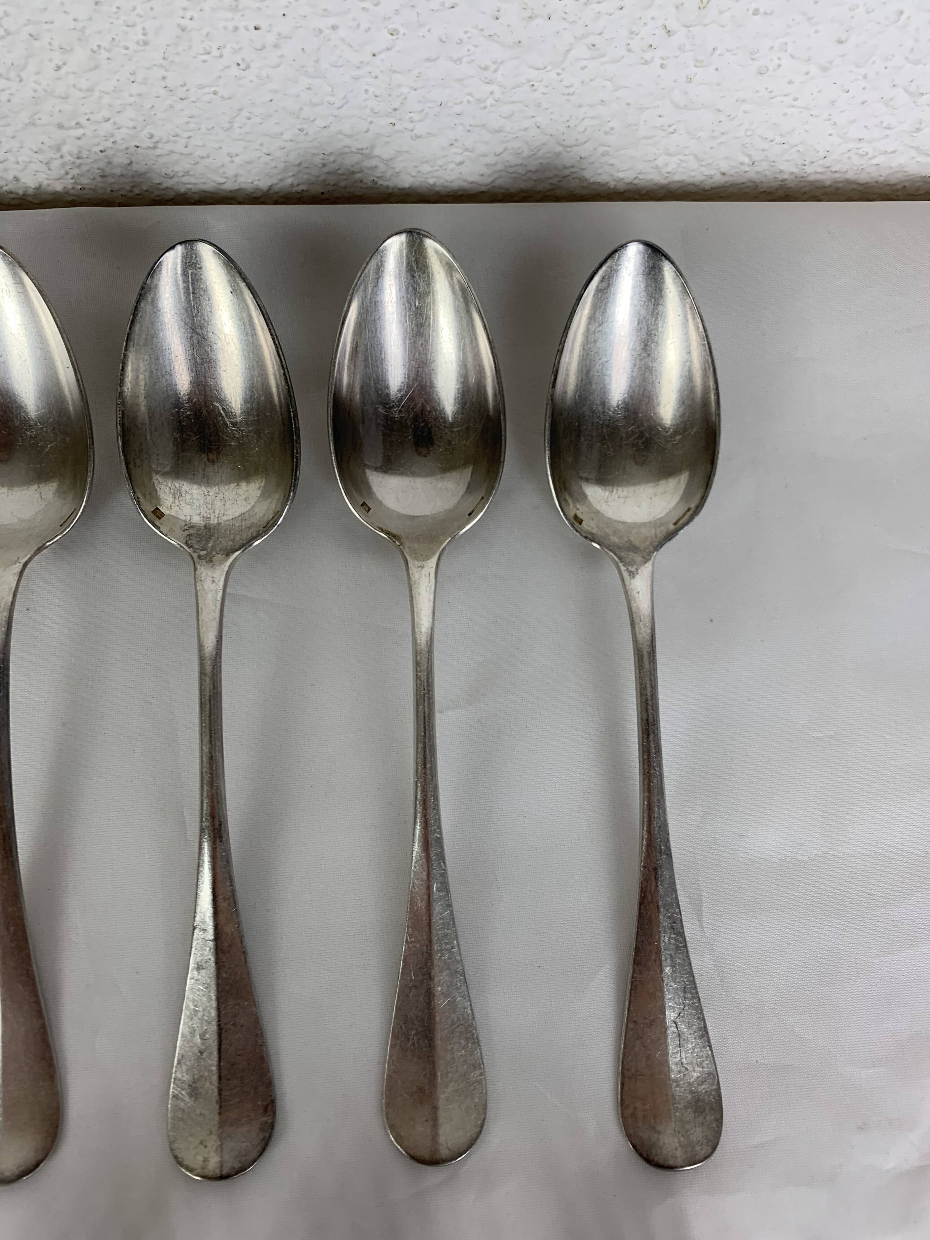 6 forks & 6 spoons Christofle Baguette Fidelio model silver metal