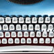 Functional blue typewriter