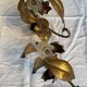 Pair of golden flower wall lights - 20th century