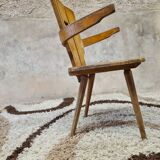 Brutalist wooden chair 1960