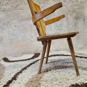 Brutalist wooden chair 1960