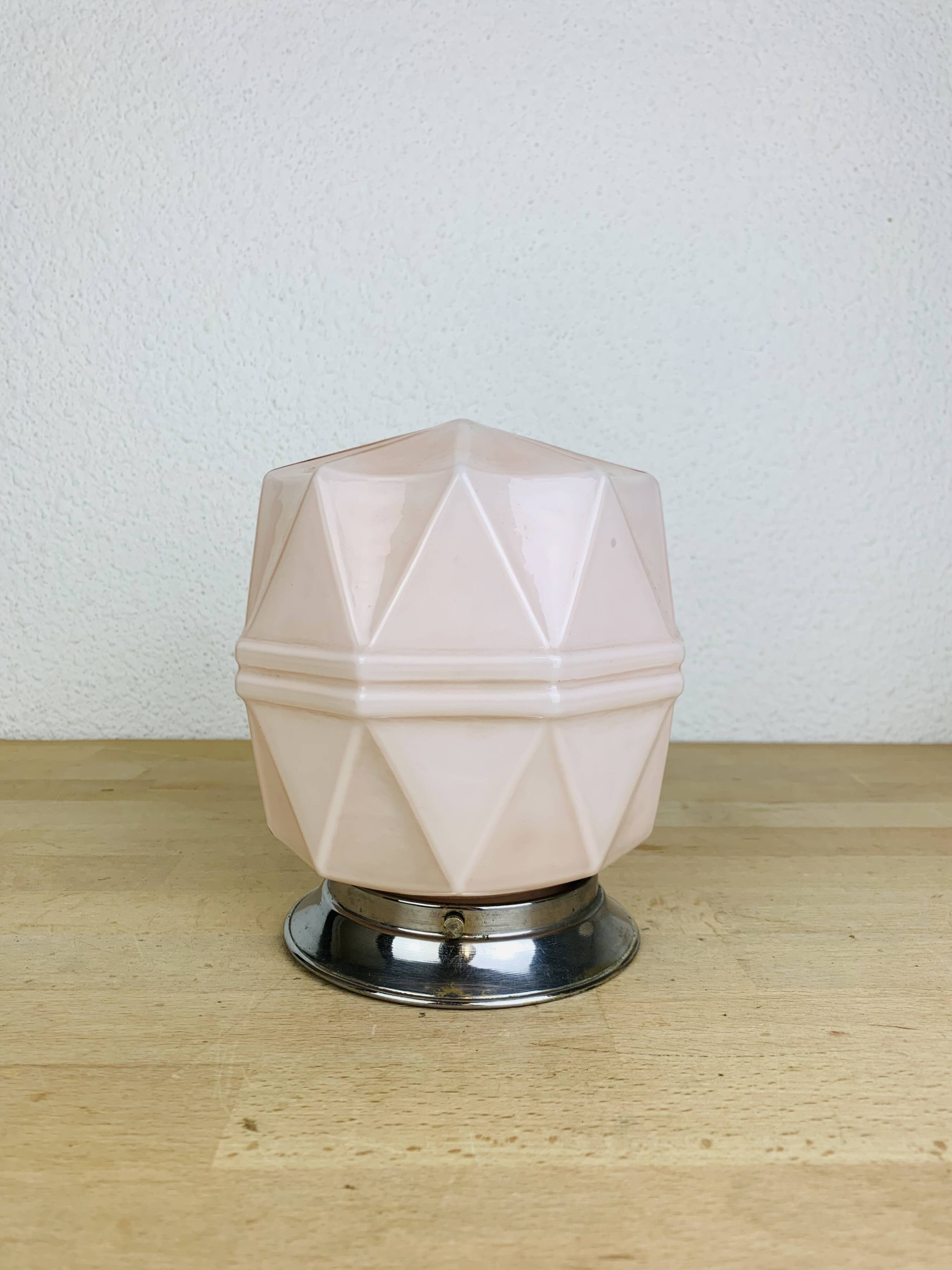 Art Deco pink opaline wall light, 1930/1940, ceiling light