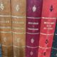 Front of fake leather books for bookcase