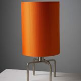 Mid-century Artiforte table lamp with orange textile shade, Netherlands, 1950s