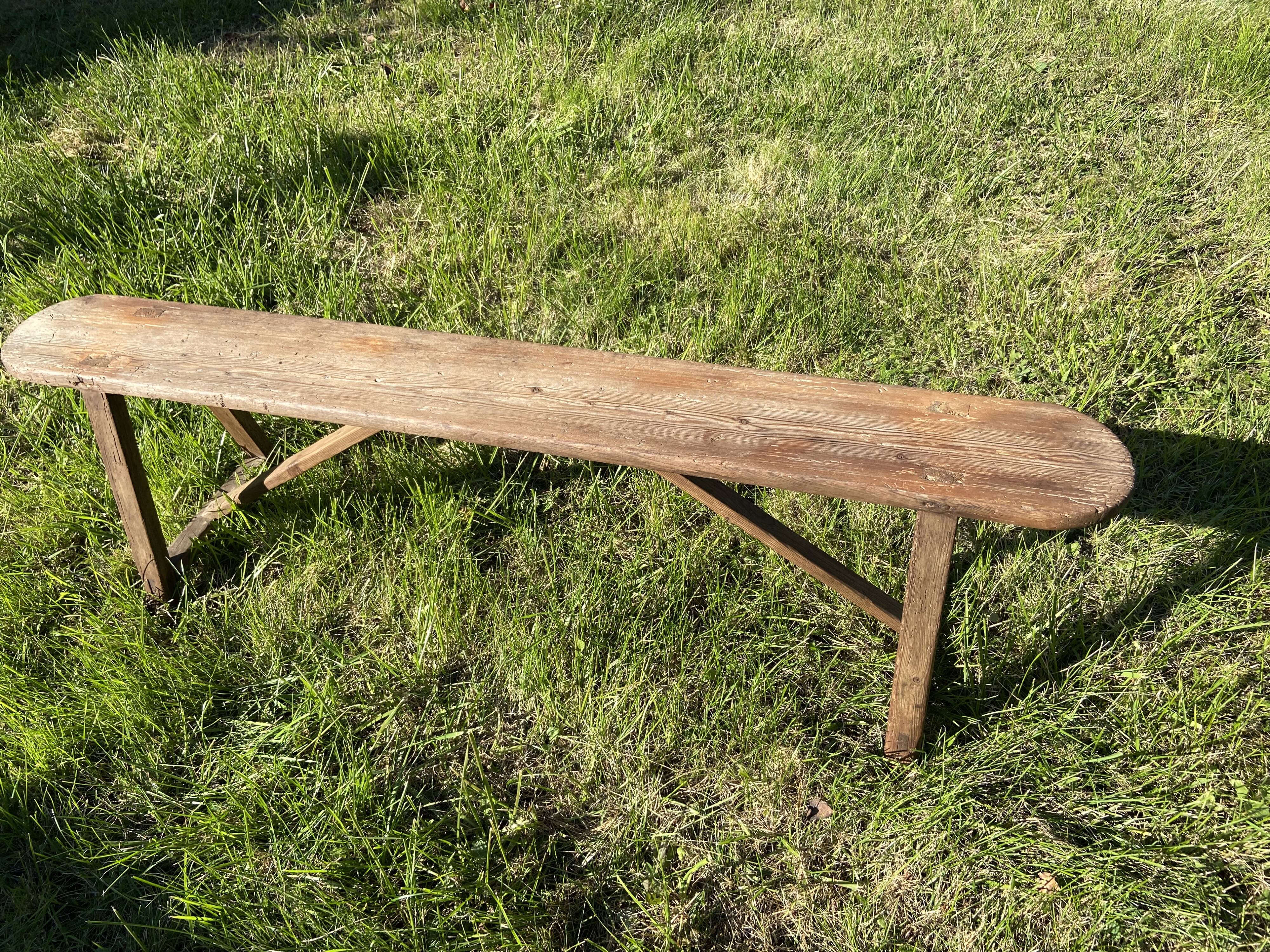 Wooden schoolboy bench