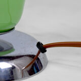 Art Deco lamp in chrome and celadon glass, France, circa 1930