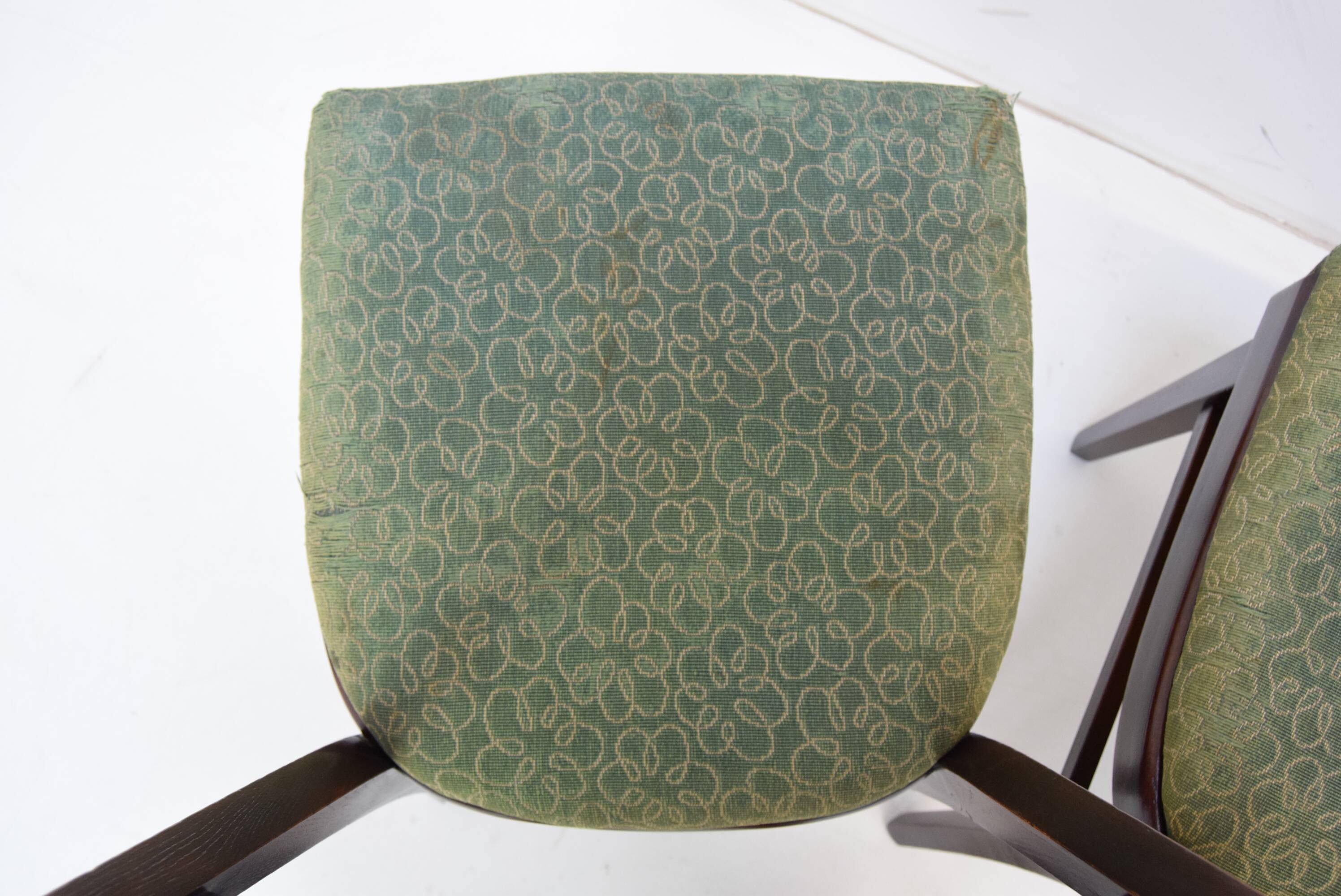 Ensemble de quatre chaises à manger/ Interier Praha, années 1950.